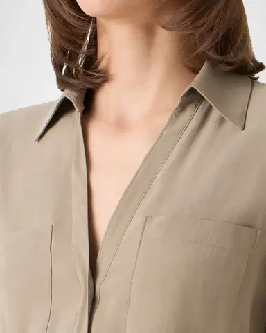 Akris punto Long-Sleeve Belted Viscose Twill Midi Shirtdress | Thumbnail 4 Akris punto Long-Sleeve Belted Viscose Twill Midi Shirtdress | Thumbnail 4