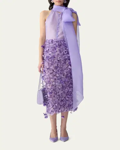 Carolina Herrera 3D Floral Embellished Pencil Skirt | Thumbnail 2