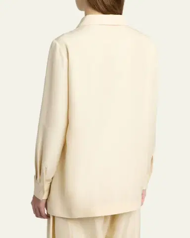 The Row Lucetta Silk Button-Front Shirt | Thumbnail 3 The Row Lucetta Silk Button-Front Shirt | Thumbnail 3