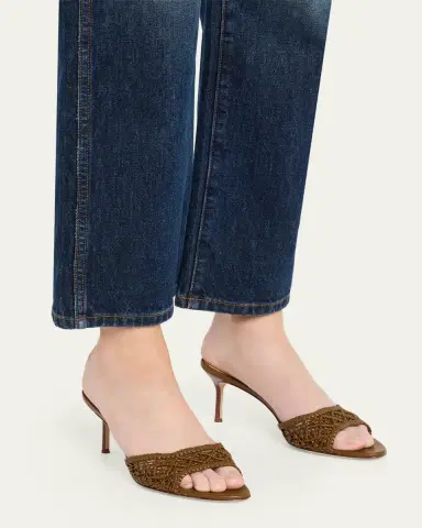 Veronica Beard 70mm Tia Macrame Leather Sandals | Thumbnail 2
