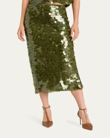 Cinq à Sept Calista Sequined Pencil Skirt | Thumbnail 3