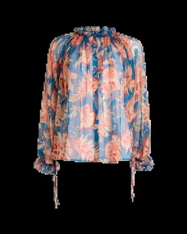 Etro Ruffled Button-Front Silk Blouse | Thumbnail 2