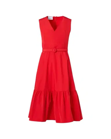 Akris punto Sleeveless Belted Taffeta Midi Dress | Thumbnail 1 Akris punto Sleeveless Belted Taffeta Midi Dress | Thumbnail 1