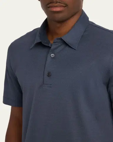 Brioni Men's Jersey Pique Polo Shirt | Thumbnail 9