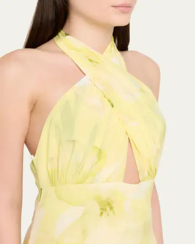 Cara Cara Amethyst Printed Tiered Silk Gown | Thumbnail 5 Cara Cara Amethyst Printed Tiered Silk Gown | Thumbnail 5