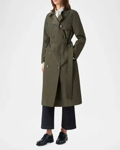 Akris punto Double-Breasted Crinkled Parachute Taffeta Belted Trench Coat | Thumbnail 3 Akris punto Double-Breasted Crinkled Parachute Taffeta Belted Trench Coat | Thumbnail 3