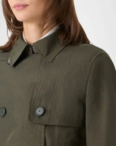 Akris punto Double-Breasted Crinkled Parachute Taffeta Belted Trench Coat | Thumbnail 4 Akris punto Double-Breasted Crinkled Parachute Taffeta Belted Trench Coat | Thumbnail 4