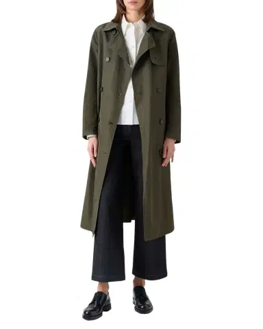 Akris punto Double-Breasted Crinkled Parachute Taffeta Belted Trench Coat | Thumbnail 1 Akris punto Double-Breasted Crinkled Parachute Taffeta Belted Trench Coat | Thumbnail 1