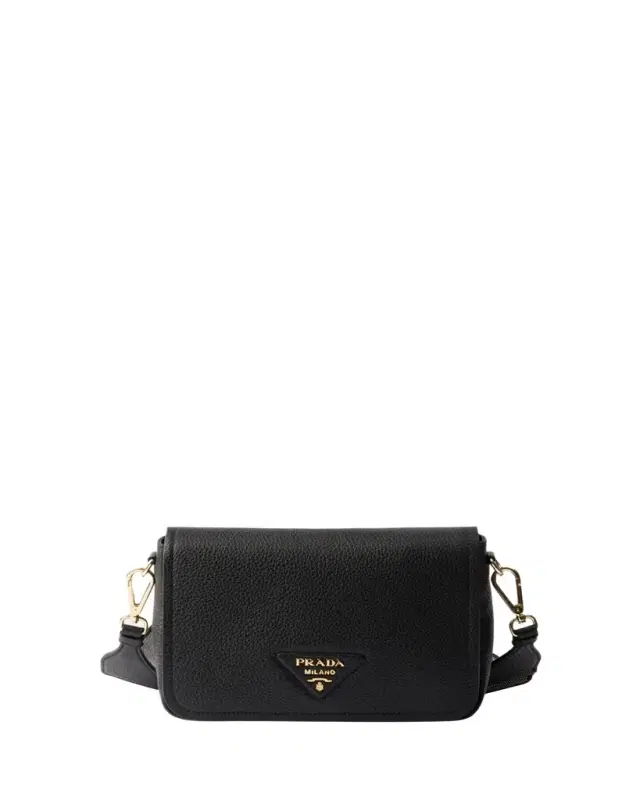 Prada Daino Flap Soft Leather Crossbody Bag