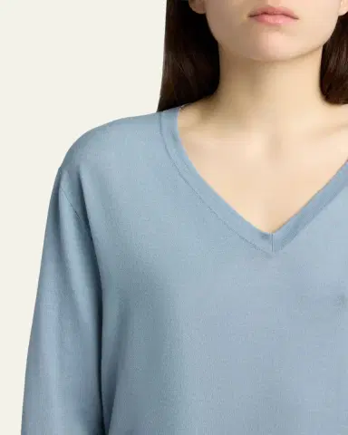 The Row Naius Long-Sleeve V-Neck Wool Top | Thumbnail 5