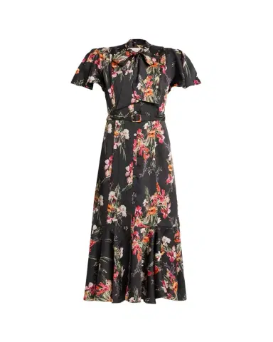 Cinq à Sept Willow Satin Iris Bouquet Midi Dress | Thumbnail 1