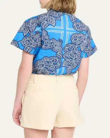 Cara Cara Asbury Tie-Front Cotton Button-Front Top | Thumbnail 7