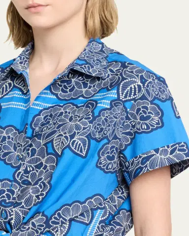 Cara Cara Asbury Tie-Front Cotton Button-Front Top | Thumbnail 9
