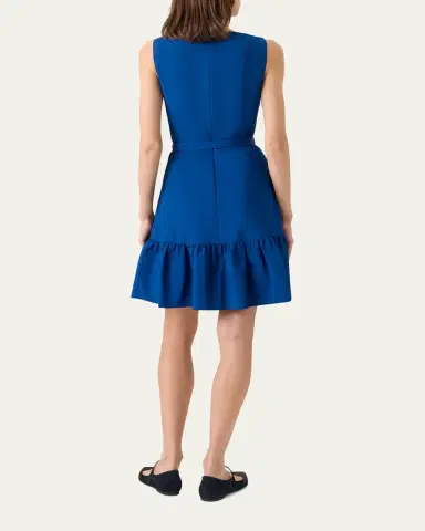 Akris punto Sleeveless Belted Ruffle Knee-Length Dress | Thumbnail 3 Akris punto Sleeveless Belted Ruffle Knee-Length Dress | Thumbnail 3