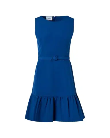 Akris punto Sleeveless Belted Ruffle Knee-Length Dress | Thumbnail 1 Akris punto Sleeveless Belted Ruffle Knee-Length Dress | Thumbnail 1