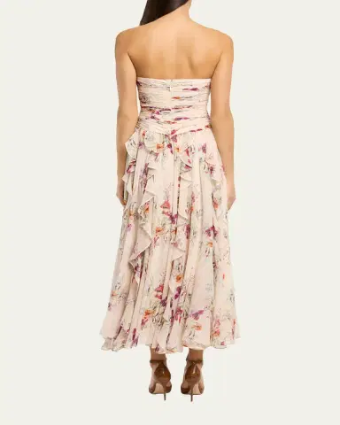 Cinq à Sept Strapless Iris Bouquet Dress | Thumbnail 3