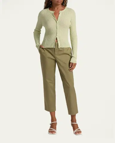 Vince Ribbed Cashmere and Silk Fitted Cardigan | Thumbnail 2