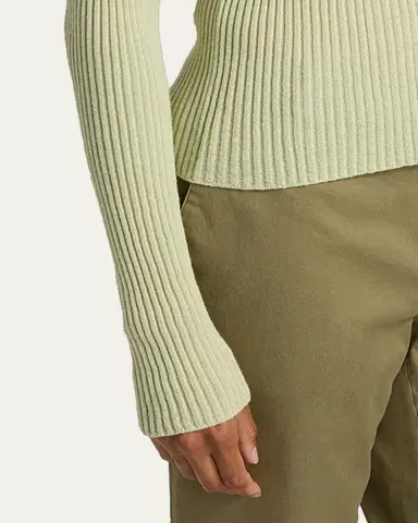 Vince Ribbed Cashmere and Silk Fitted Cardigan | Thumbnail 5