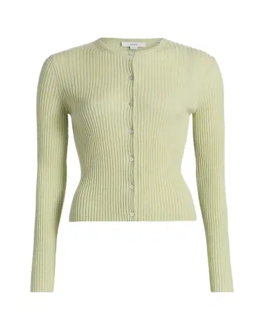 Vince Ribbed Cashmere and Silk Fitted Cardigan | Thumbnail 1