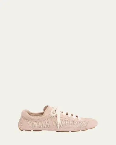 Prada Monte Carlo Leather And Mesh Low-Top Sneakers | Thumbnail 8