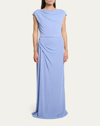 Erdem Draped Jersey Cap-Sleeve Gown | Thumbnail 4 Erdem Draped Jersey Cap-Sleeve Gown | Thumbnail 4