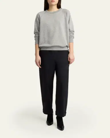 The Row Eulalia Cotton & Cashmere Crewneck Sweater | Thumbnail 2 The Row Eulalia Cotton & Cashmere Crewneck Sweater | Thumbnail 2