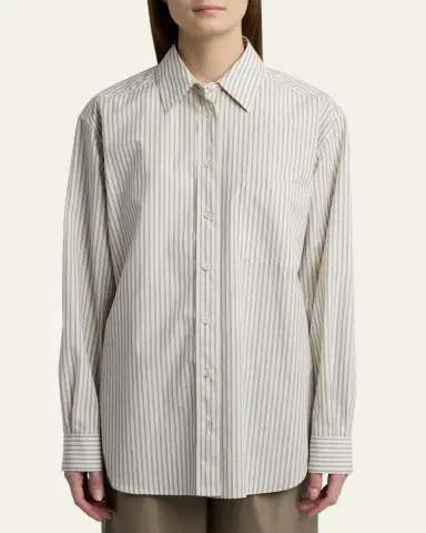 The Row Gavina Striped Cotton Shirt | Thumbnail 4 The Row Gavina Striped Cotton Shirt | Thumbnail 4
