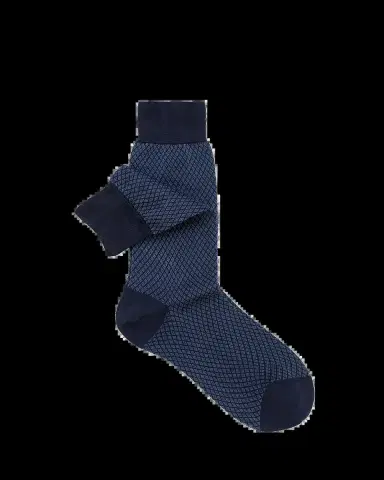 Sozzi Calze Men's Diamond Pattern Cotton Crew Socks | Thumbnail 2 Sozzi Calze Men's Diamond Pattern Cotton Crew Socks | Thumbnail 2