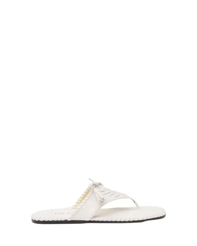 Prada Sienna Threaded Leather Thong Sandals