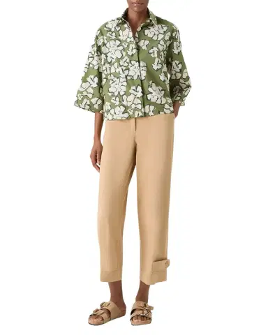Akris punto Papercut Flower Print Cotton Poplin Button-Down Shirt | Thumbnail 1 Akris punto Papercut Flower Print Cotton Poplin Button-Down Shirt | Thumbnail 1