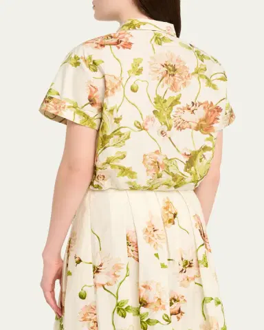 Cara Cara Asbury Tie-Front Cotton Button-Front Top | Thumbnail 3