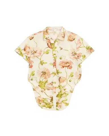 Cara Cara Asbury Tie-Front Cotton Button-Front Top | Thumbnail 1