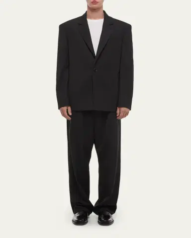 Helmut Lang Men's Wool Gabardine Relaxed-Fit Blazer | Thumbnail 2
