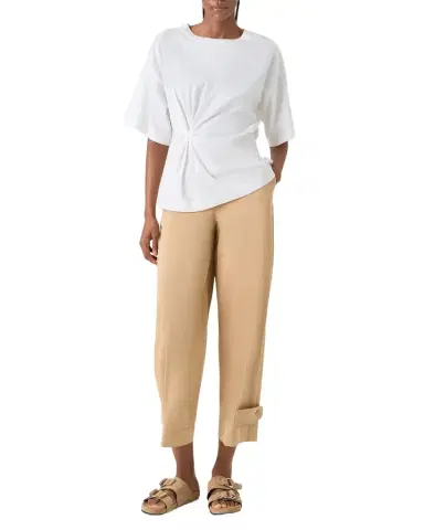 Akris punto Gathered Cotton Jersey Short-Sleeve T-Shirt | Thumbnail 1 Akris punto Gathered Cotton Jersey Short-Sleeve T-Shirt | Thumbnail 1