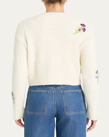 Cinq à Sept Solene Floral Embellished Cardigan | Thumbnail 2 Cinq à Sept Solene Floral Embellished Cardigan | Thumbnail 2