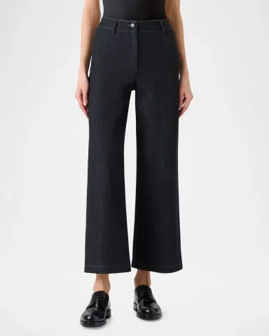 Akris punto Caia High-Stretch Denim Straight-Leg Crop Pants | Thumbnail 2 Akris punto Caia High-Stretch Denim Straight-Leg Crop Pants | Thumbnail 2