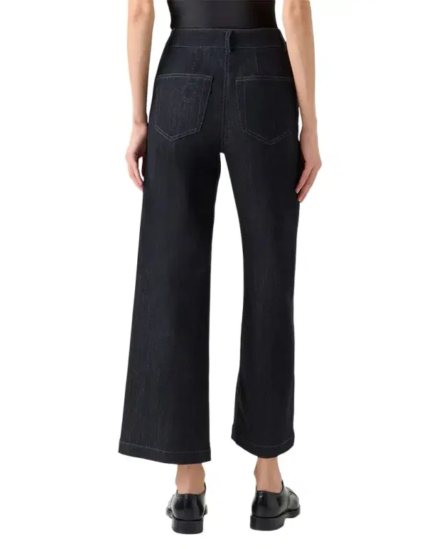 Akris punto Caia High-Stretch Denim Straight-Leg Crop Pants