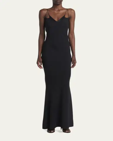Tom Ford Strappy Satin Back Crepe Maxi Dress | Thumbnail 2