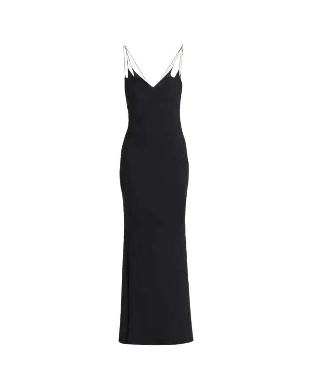 TOM FORD Strappy Satin Back Crepe Maxi Dress