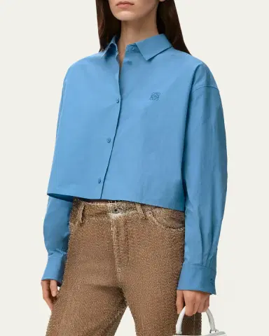 Loewe Cotton Poplin Boxy Button-Down Shirt | Thumbnail 4