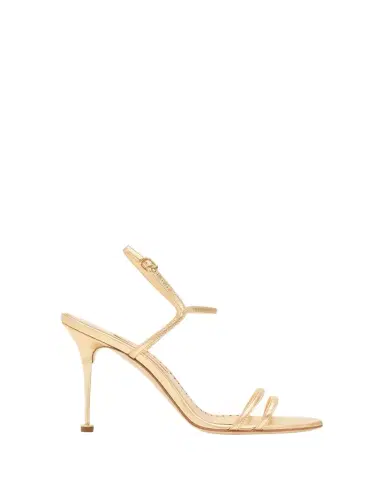 Manolo Blahnik 105mm Ciagapla Metallic Leather Sandals | Thumbnail 1 Manolo Blahnik 105mm Ciagapla Metallic Leather Sandals | Thumbnail 1