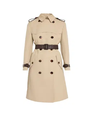 Burberry Foxfield Leather-Trim Double-Breasted Trench Coat | Thumbnail 1 Burberry Foxfield Leather-Trim Double-Breasted Trench Coat | Thumbnail 1