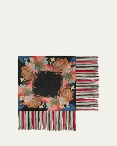 Etro Silk Fringe-Trim Foulard | Thumbnail 2