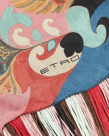 Etro Silk Fringe-Trim Foulard | Thumbnail 3