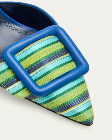Manolo Blahnik Mayslibi 70mm Striped Slingback Pumps with Buckle | Thumbnail 5 Manolo Blahnik Mayslibi 70mm Striped Slingback Pumps with Buckle | Thumbnail 5