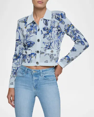 L'AGENCE Western Toile Osiris Jacquard Cardigan | Thumbnail 4 L'AGENCE Western Toile Osiris Jacquard Cardigan | Thumbnail 4
