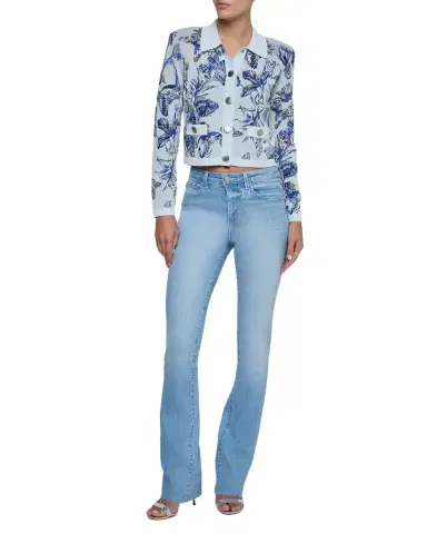 L'AGENCE Western Toile Osiris Jacquard Cardigan | Thumbnail 1 L'AGENCE Western Toile Osiris Jacquard Cardigan | Thumbnail 1
