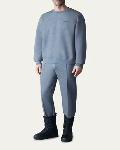 Mackage Men's Julian Double-Face Jersey Silicone-Logo Crewneck Sweater | Thumbnail 2 Mackage Men's Julian Double-Face Jersey Silicone-Logo Crewneck Sweater | Thumbnail 2