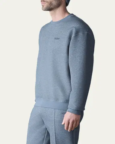 Mackage Men's Julian Double-Face Jersey Silicone-Logo Crewneck Sweater | Thumbnail 4 Mackage Men's Julian Double-Face Jersey Silicone-Logo Crewneck Sweater | Thumbnail 4