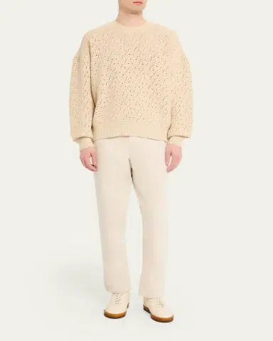 Frame Men's Crochet Cotton Crewneck Sweater | Thumbnail 2 Frame Men's Crochet Cotton Crewneck Sweater | Thumbnail 2